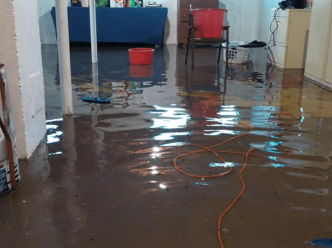 Basement with boiler, cabinets and washing machine completely flooded in Richmond, VA