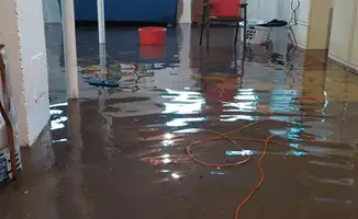 Basement with boiler, cabinets and washing machine completely flooded in Richmond, VA